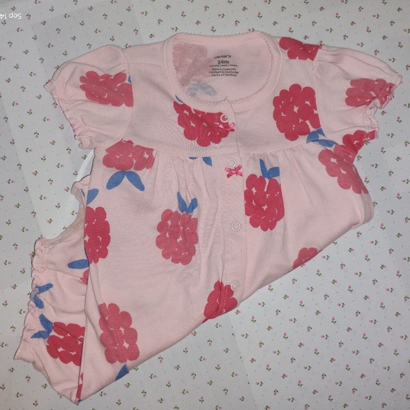 CARTER's:  Baby Girl's CHERRY Snap-up Romper / Onesie - Picture 3 of 5